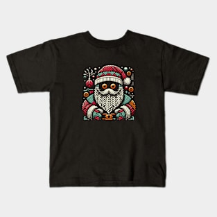 Christmas Santa embroidery style 28 Kids T-Shirt